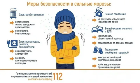 Меры безопасности в сильные морозы.